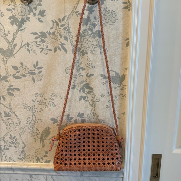 Loeffler Randall Mallory Woven Crossbody Desert Sand Leather Bag - Picture 2 of 6